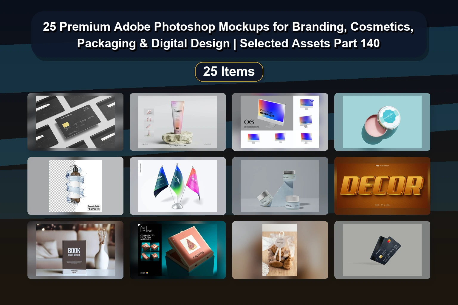 Ultimate Photoshop Mockup & 3D Text Effects Collection: 25 Items for Branding & Packaging