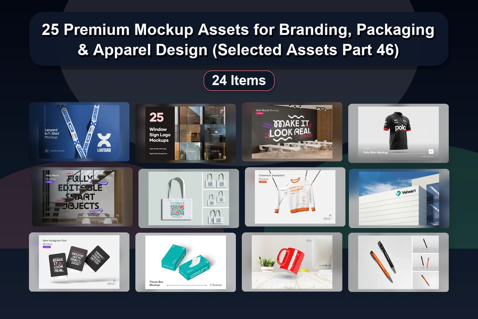 25 High-Resolution Mockup Templates for Branding, Apparel, Signage & Packaging