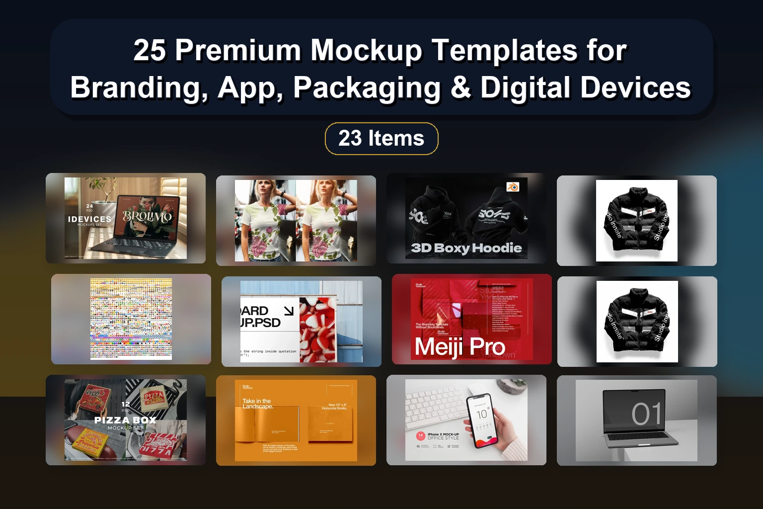 25 High-Resolution Mockup Assets for Branding, Packaging, & Digital Design (Selected Assets Part 55)