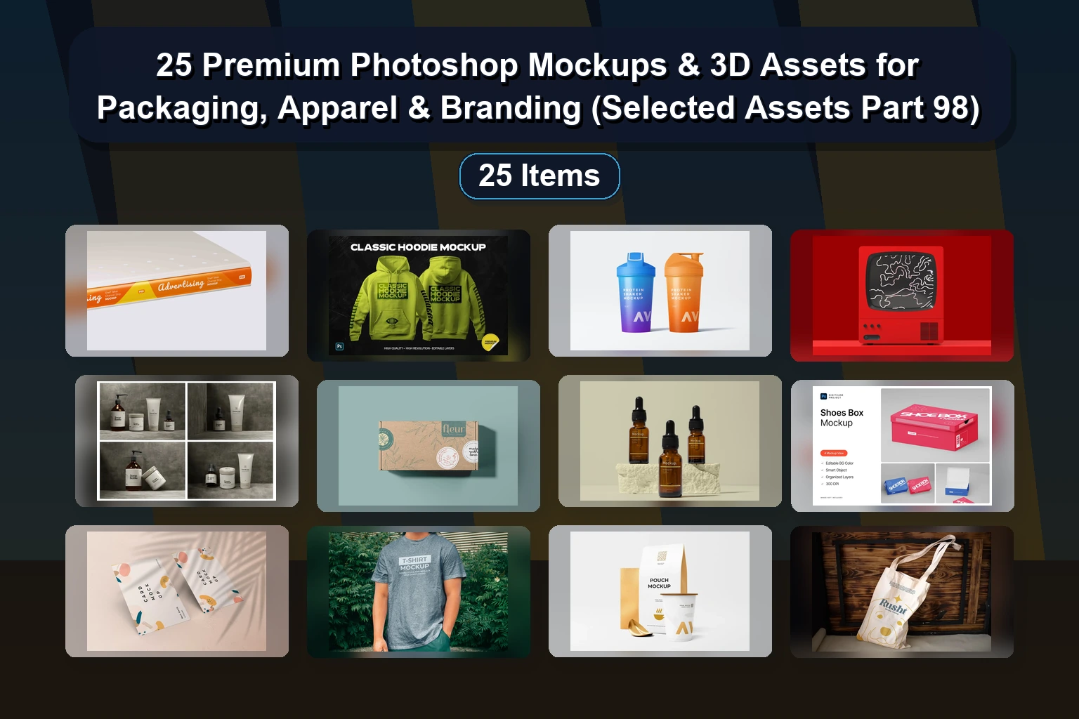 25 Premium Photoshop Mockups for Every Design Project – Digital Product Presentation Bundle
