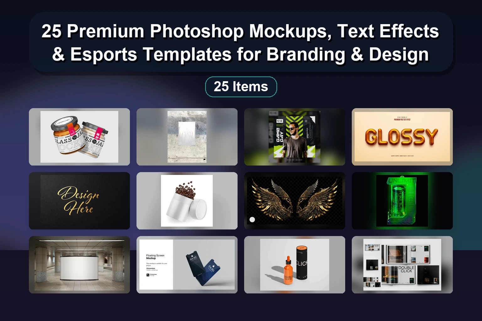 Ultimate Design Asset Collection: 22 Mockups, Templates & 3D Illustrations for Photoshop | BrushesPack