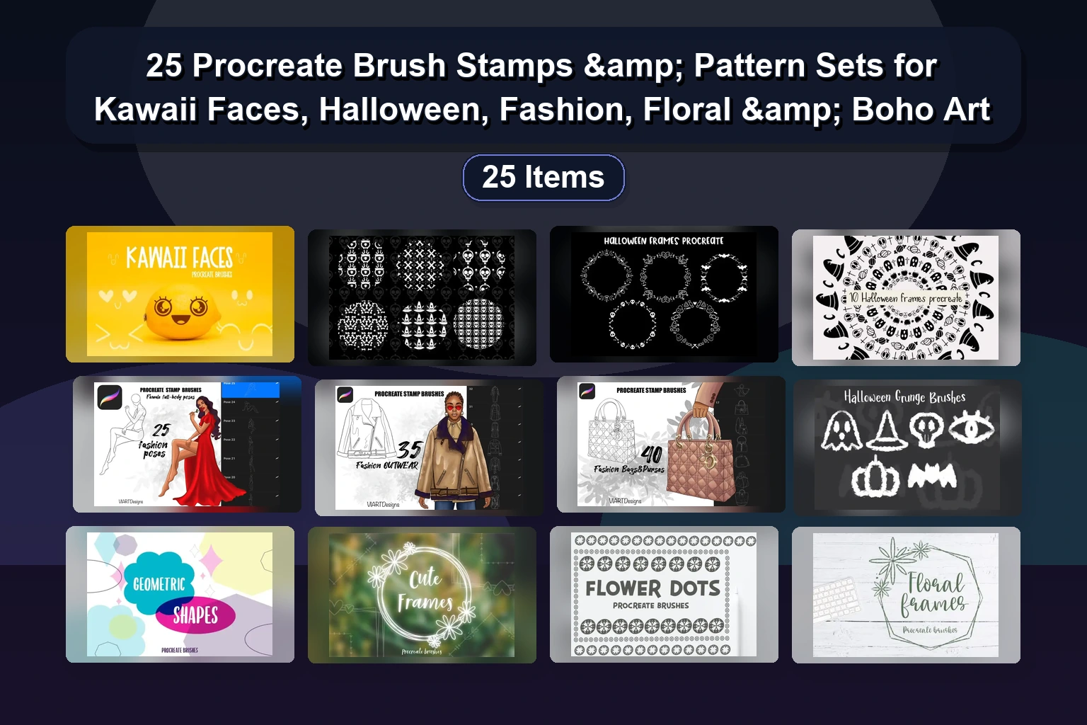 Autumn, Abstract, & Texture Brush Sets for Procreate & Photoshop – Digital Art Collection 240