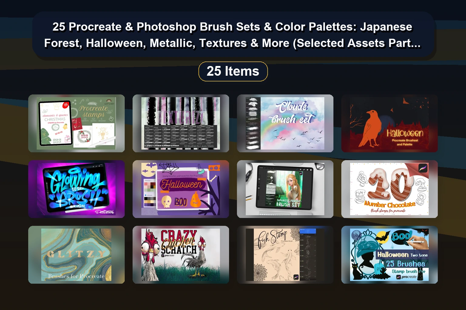 25 Procreate & Photoshop Brush Sets & Color Palettes: Japanese Forest, Halloween, Metallic, Textures & More (Selected Assets Part 292) 25 Procreate Photoshop Brush Sets Color Palettes Japanese collage 961f56d4 1781855303