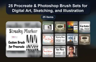 25 Procreate & Photoshop Brush Sets for Digital Art, Sketching, and Illustration