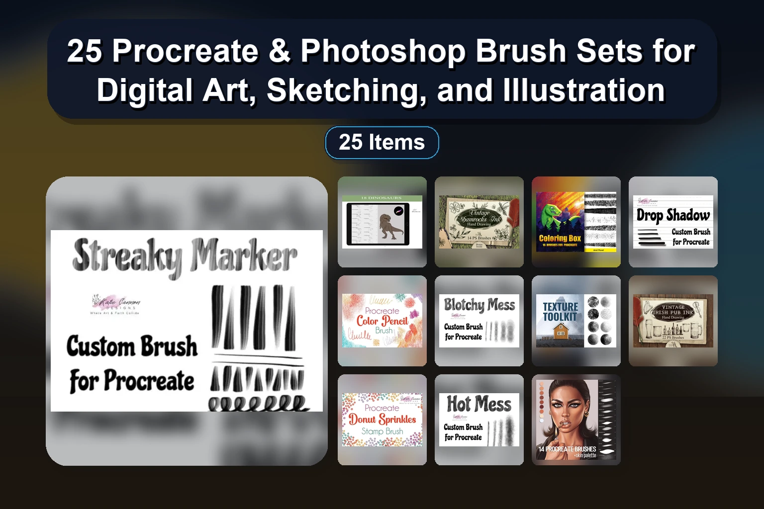 25 Best Procreate Brush & Stamp Sets for Digital Art: Drawing, Botanical, Patterns & More