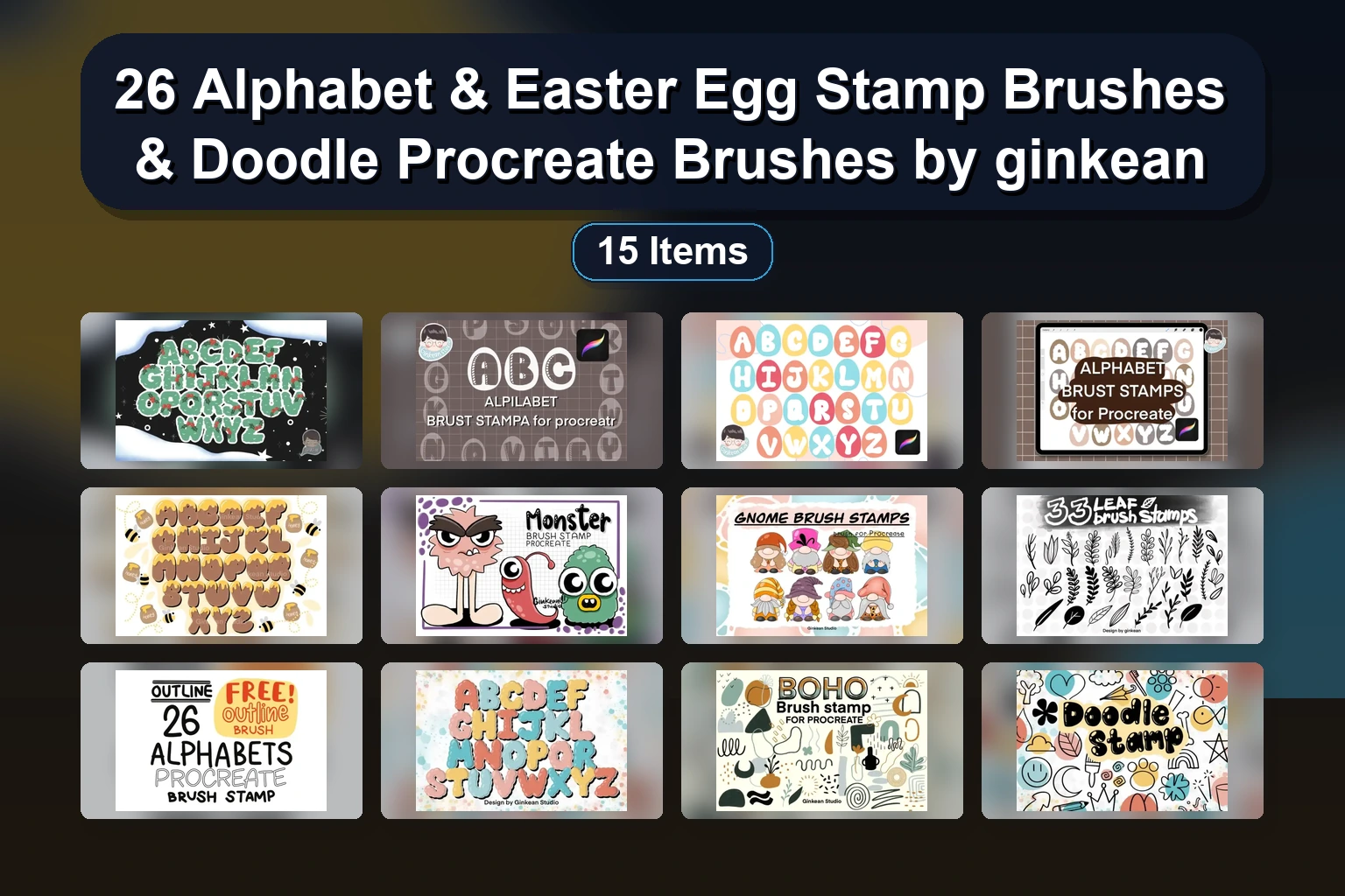 160+ Procreate Stamp Brushes for Love, Boho, Nature & Festive Designs by goodjava