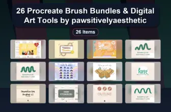 26 Procreate Brush Bundles & Digital Art Tools by pawsitivelyaesthetic