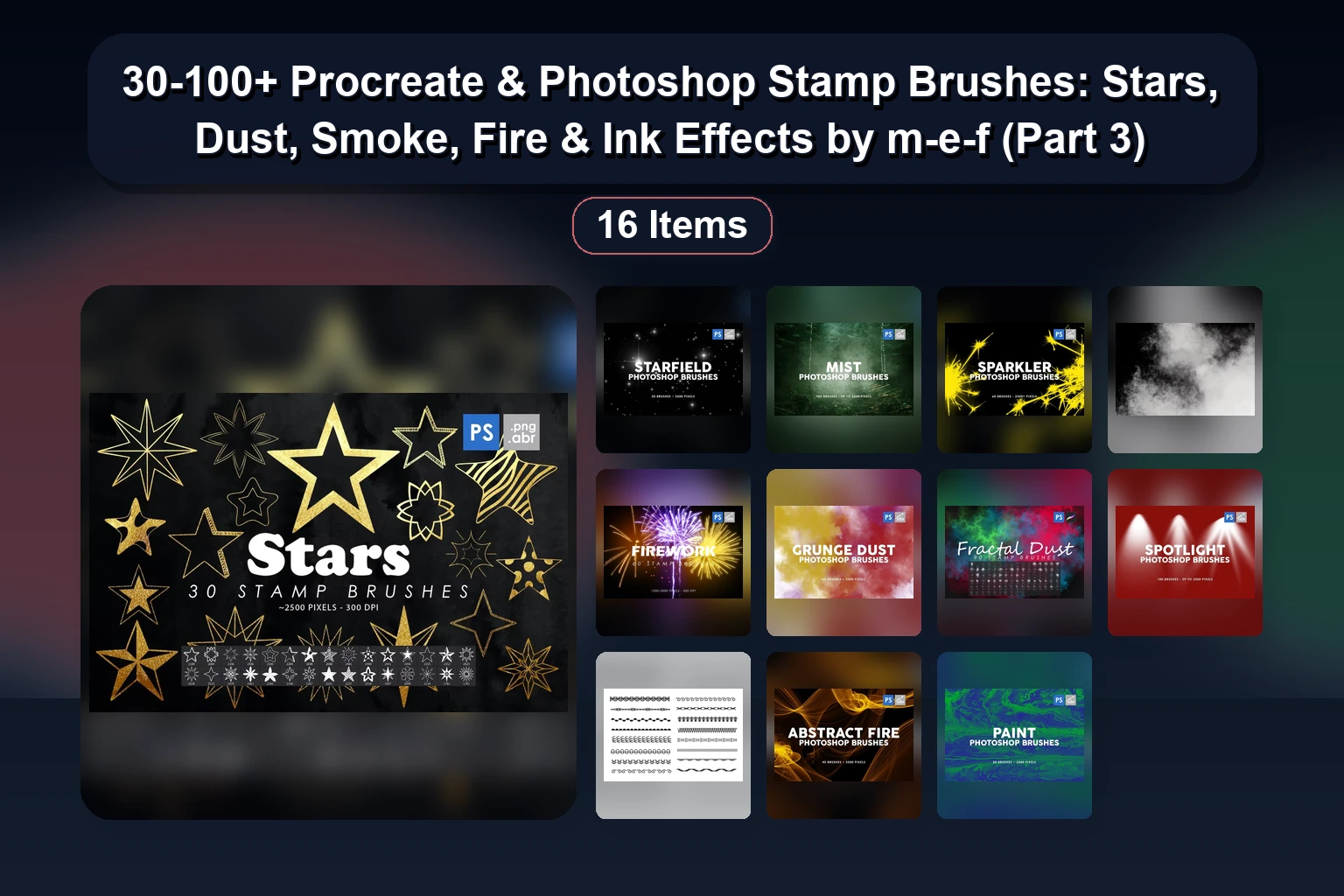 15 Must-Have Photoshop Brush Sets by m-e-f: Rain, Snow, Textures & More (Part 2)