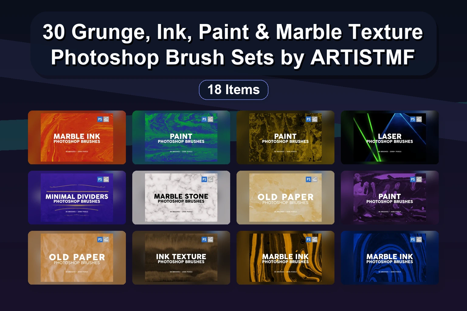 720+ Digital Art Effects Photoshop Stamp Brushes by ARTISTMF (Smoke, Ink, Grunge & More) – Part 2
