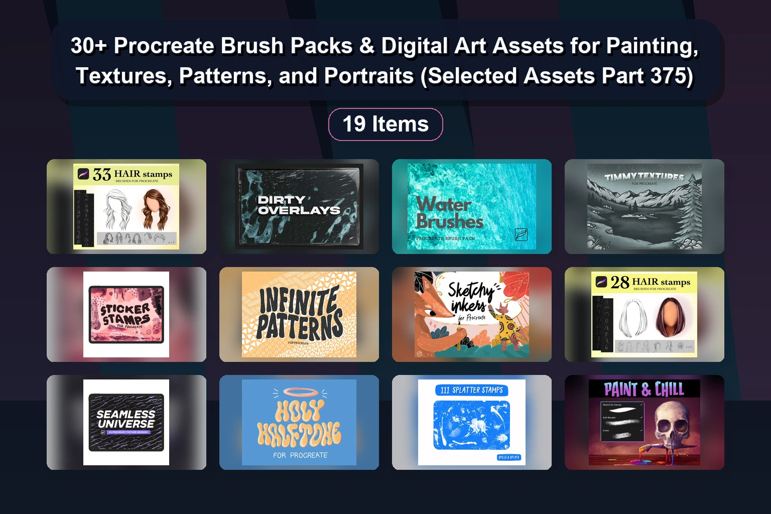 Procreate and Photoshop Brush Sets & Digital Art Assets for Calligraphy, Illustration, and Design