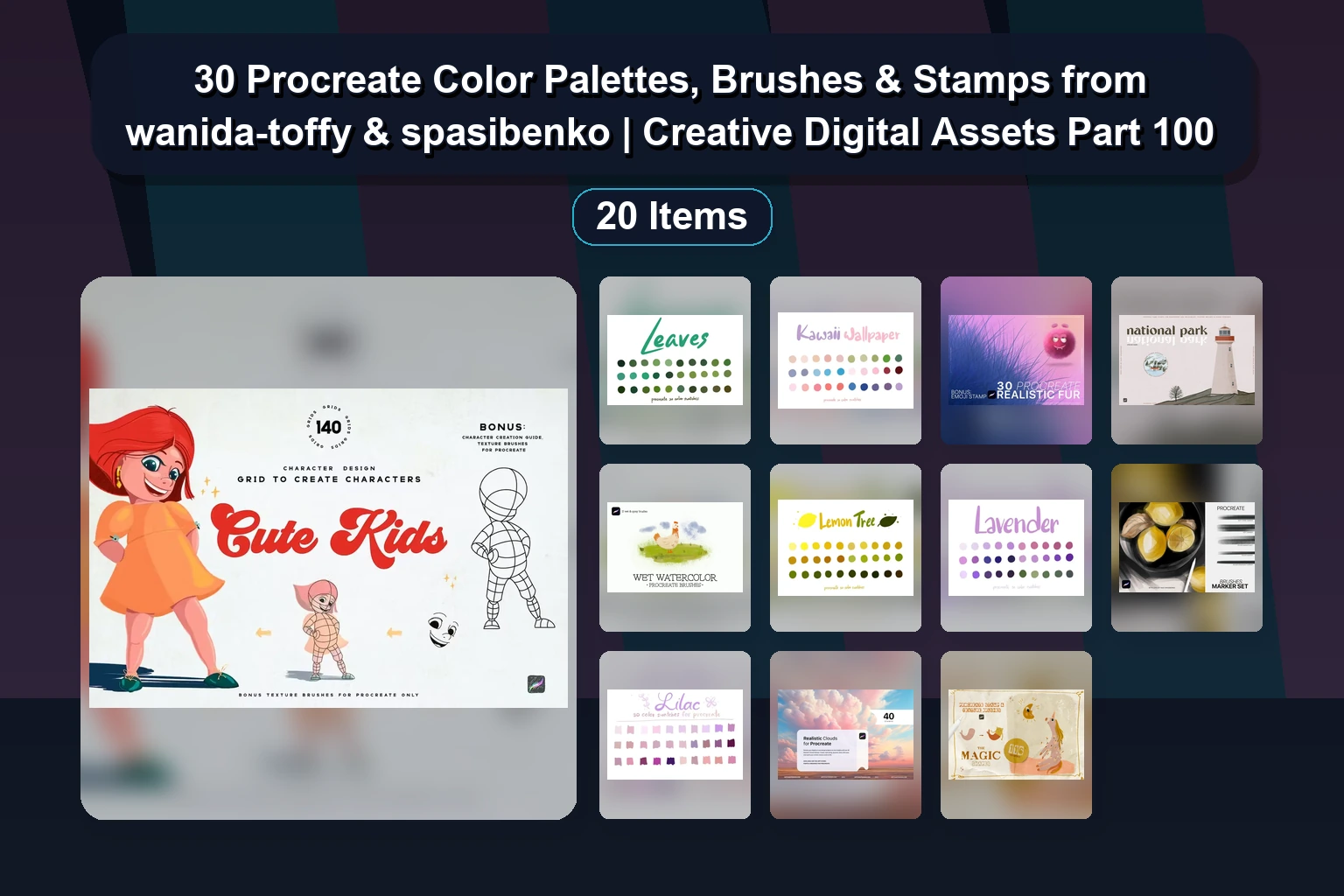 30 Procreate Color Palettes for Digital Art: Hair, Food, Nature & More by wanida-toffy