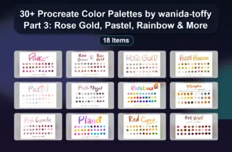30+ Procreate Color Palettes by wanida-toffy Part 3: Rose Gold, Pastel, Rainbow & More