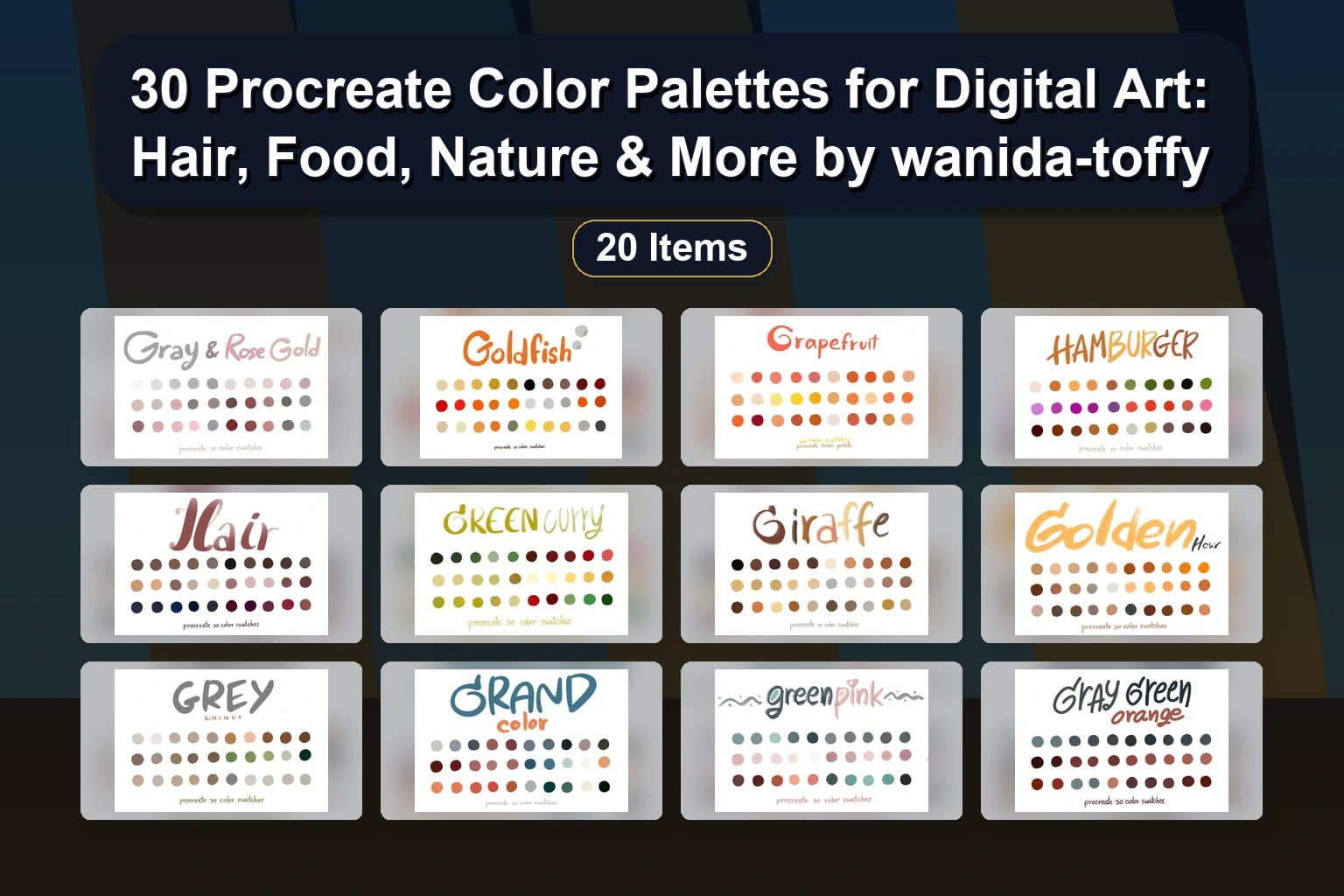 30 Procreate Color Palette Sets: Earth Tones, Vintage, Coffee, & More Digital Swatches