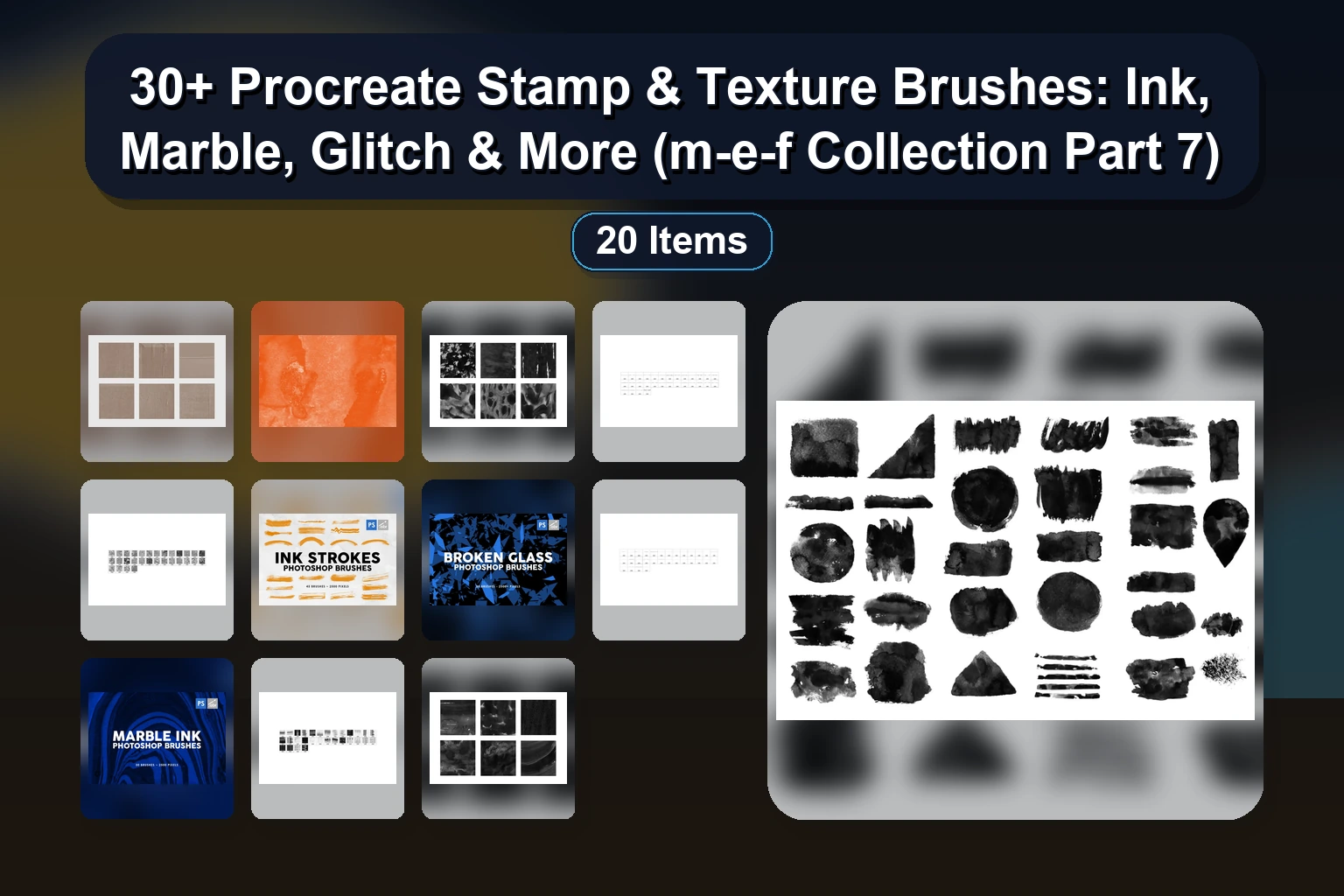 60+ Procreate Stamp Brushes for Dispersion, Smoke, Ink & Texture Effects by m-e-f