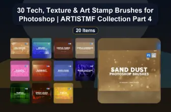 30 Tech, Texture & Art Stamp Brushes for Photoshop | ARTISTMF Collection Part 4