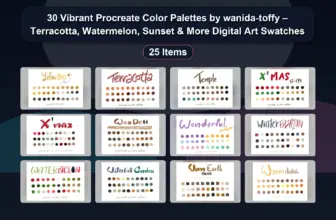 30 Vibrant Procreate Color Palettes by wanida-toffy – Terracotta, Watermelon, Sunset & More Digital Art Swatches