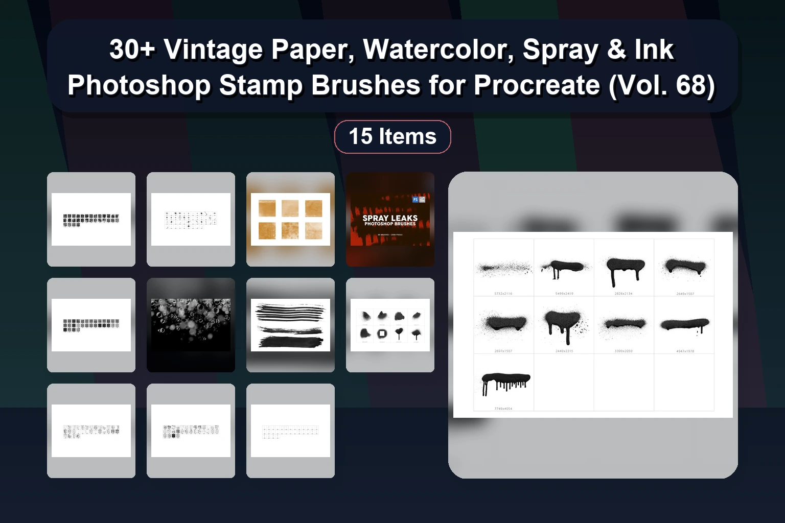 45+ Procreate Stamp & Texture Brushes: Ink, Marble, Glitch & More (Selected Assets Part 69)