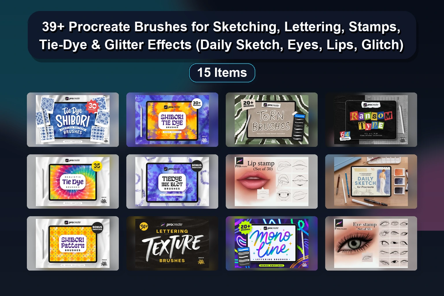 15 Master Artist & Drawing Procreate Brush Sets for Digital Art & Illustration