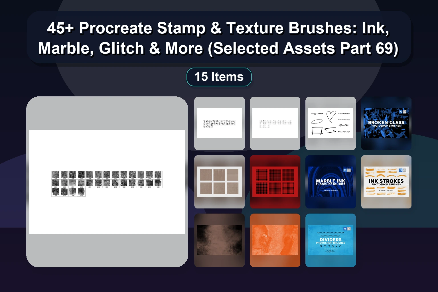 30+ Artistic & Texture Procreate Stamp Brushes for Digital Art (Vol 1 & 2)