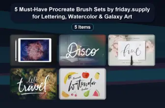 5 Must-Have Procreate Brush Sets by friday.supply for Lettering, Watercolor & Galaxy Art