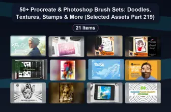50+ Procreate & Photoshop Brush Sets: Doodles, Textures, Stamps & More (Selected Assets Part 219)