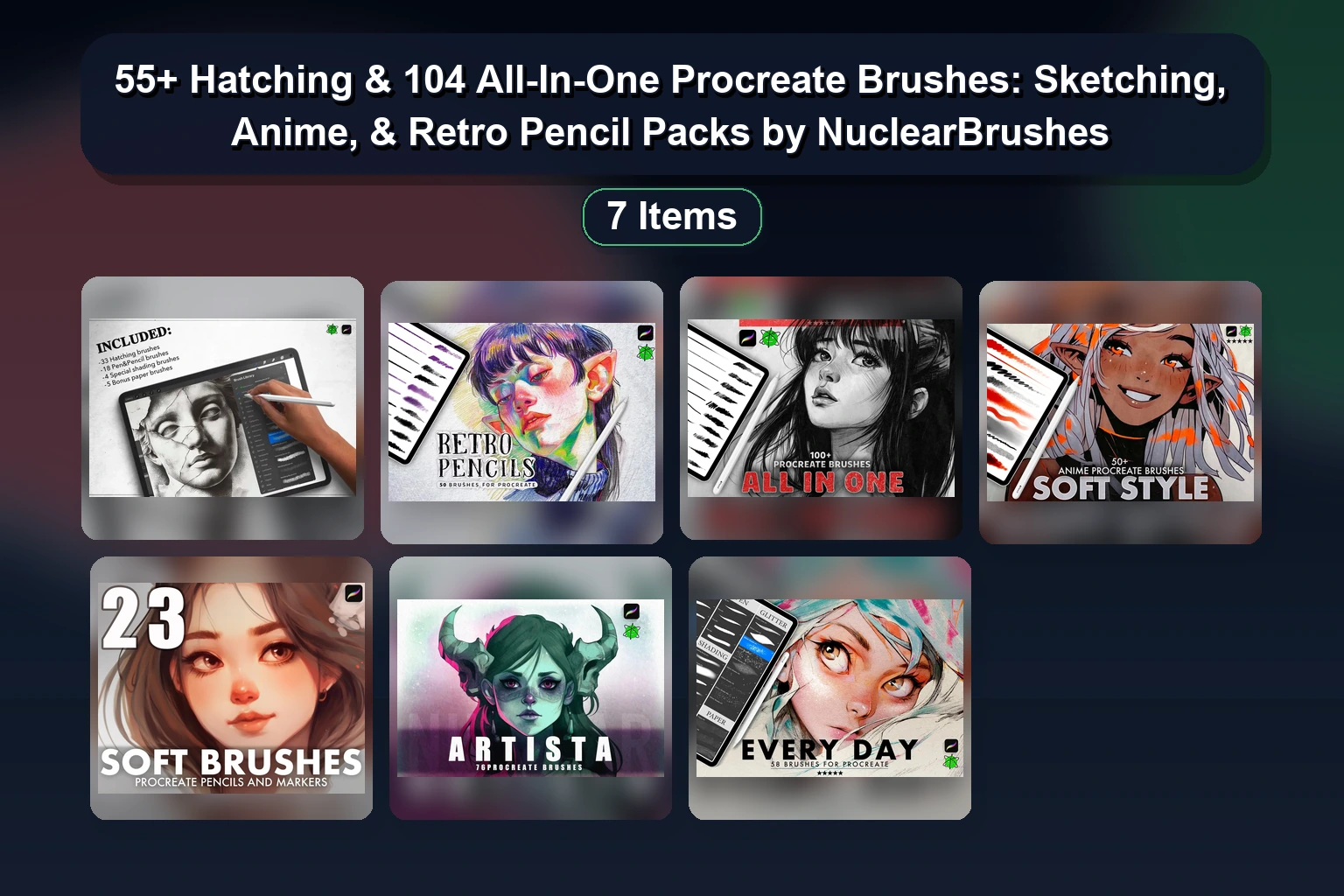 55+ Hatching & 104 All-In-One Procreate Brushes: Sketching, Anime, & Retro Pencil Packs by NuclearBrushes 1 55+ Hatching & 104 All-In-One Procreate Brushes: Sketching, Anime, & Retro Pencil Packs by NuclearBrushes 55 Hatching 104 All In One Procreate Brushes Sketching Anim collage f2f4f8ed 1781887455