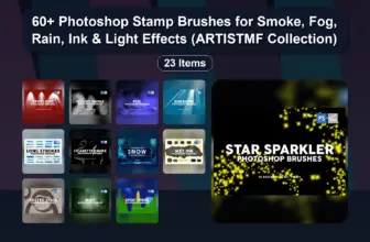 60+ Photoshop Stamp Brushes for Smoke, Fog, Rain, Ink & Light Effects (ARTISTMF Collection)