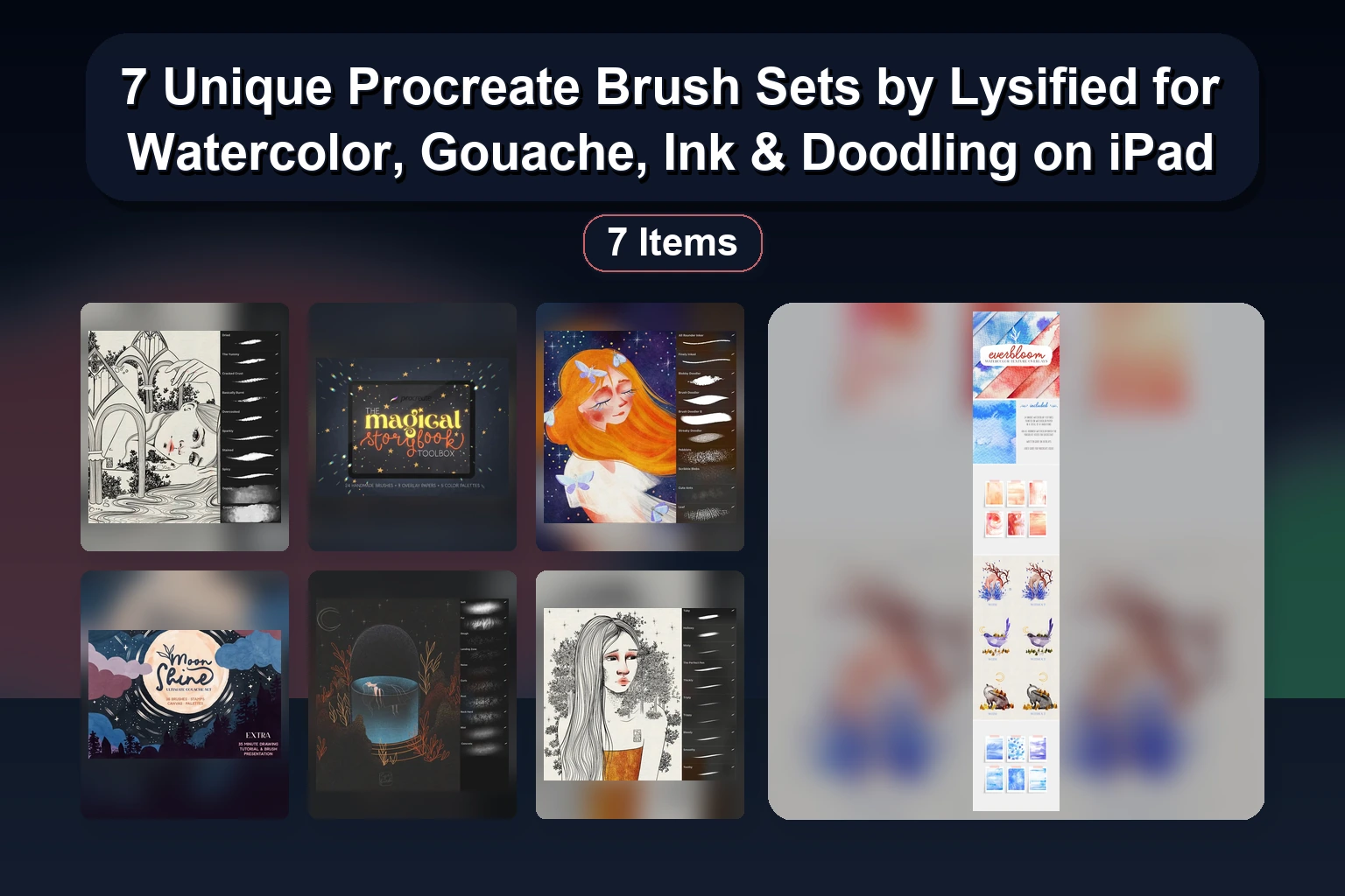Procreate Gold Textures, Grunge Brushes, and Christmas Winter Stamp Sets by LiquidAmethystArt Part 2