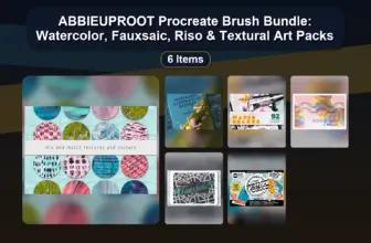 ABBIEUPROOT Procreate Brush Bundle: Watercolor, Fauxsaic, Riso & Textural Art Packs