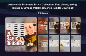 Artbylouris Procreate Brush Collection: Fine Liners, Inking, Texture & Vintage Pattern Brushes (Digital Download)