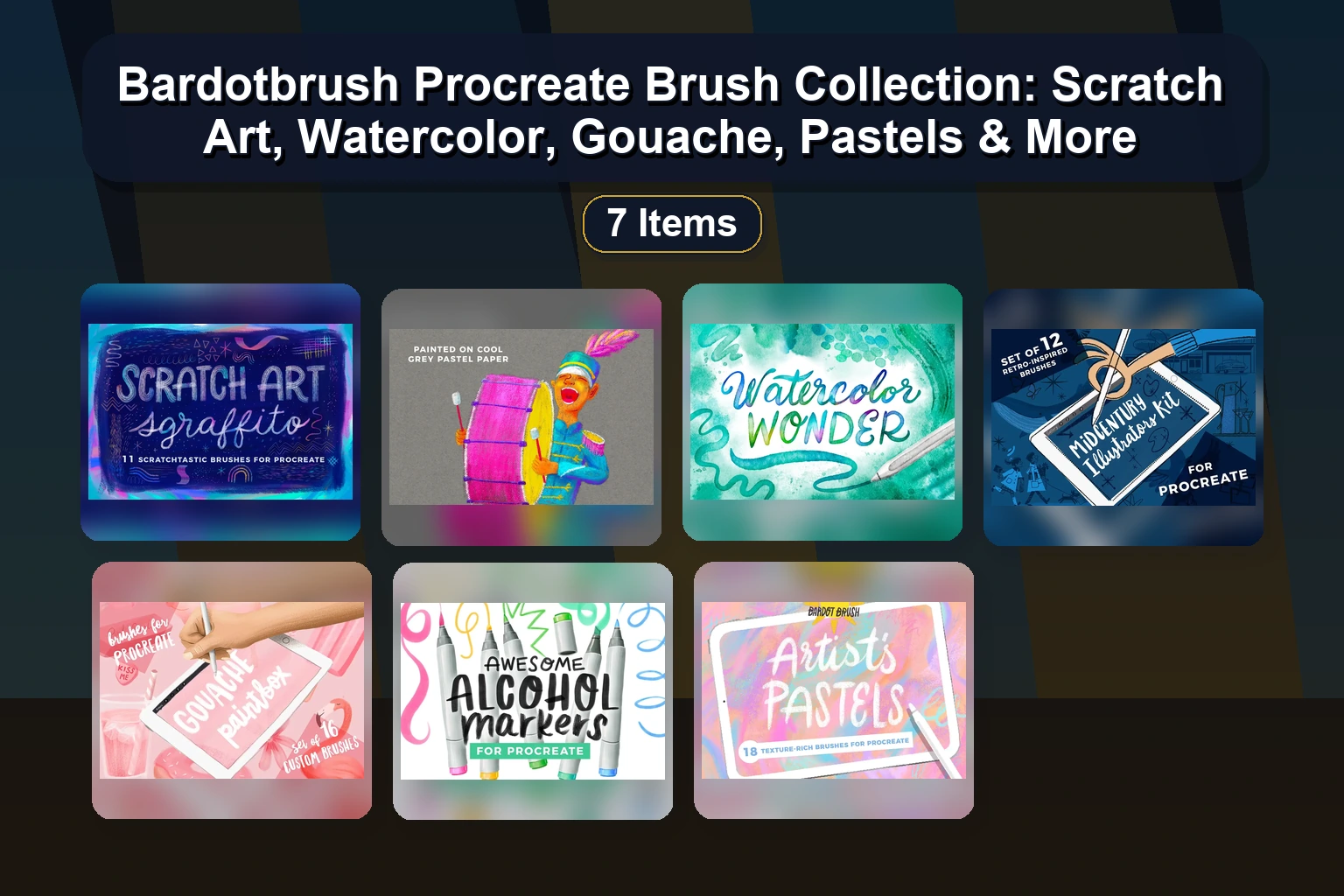 Best Procreate Stamp Brushes & Color Palettes by auramarinastudio | Winter, Floral & Botanical Collection