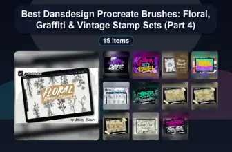 Best Dansdesign Procreate Brushes: Floral, Graffiti & Vintage Stamp Sets (Part 4)