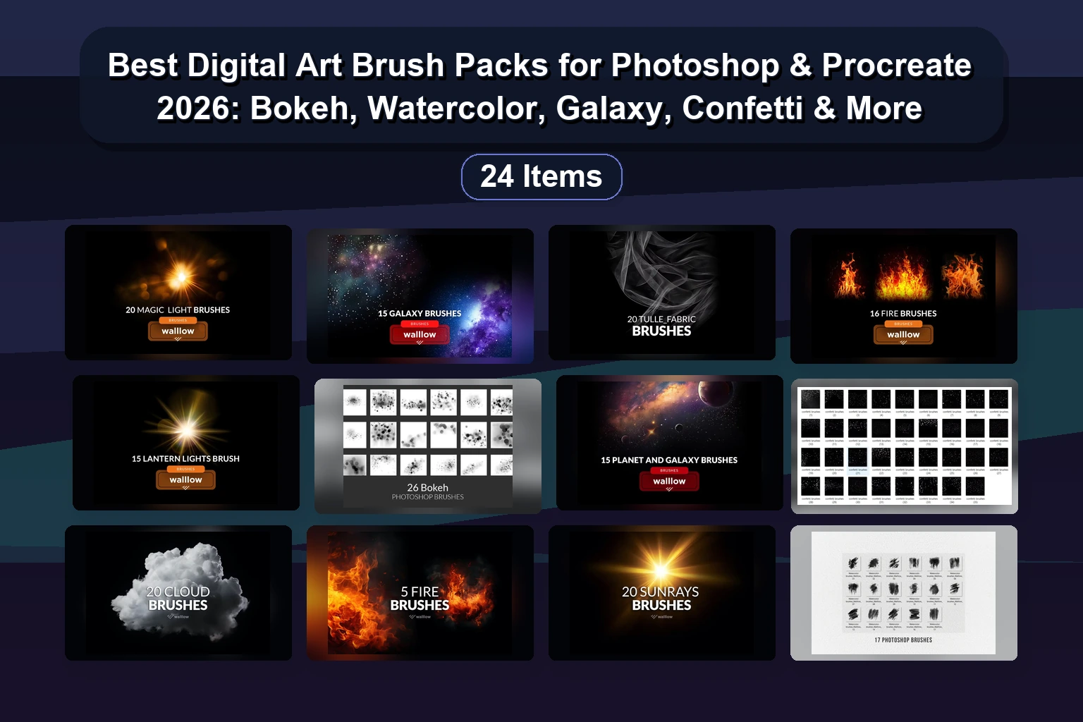 Procreate & Photoshop Brush Pack Roundup: Crayon, Ink, Watercolor, Glitch & More Effects