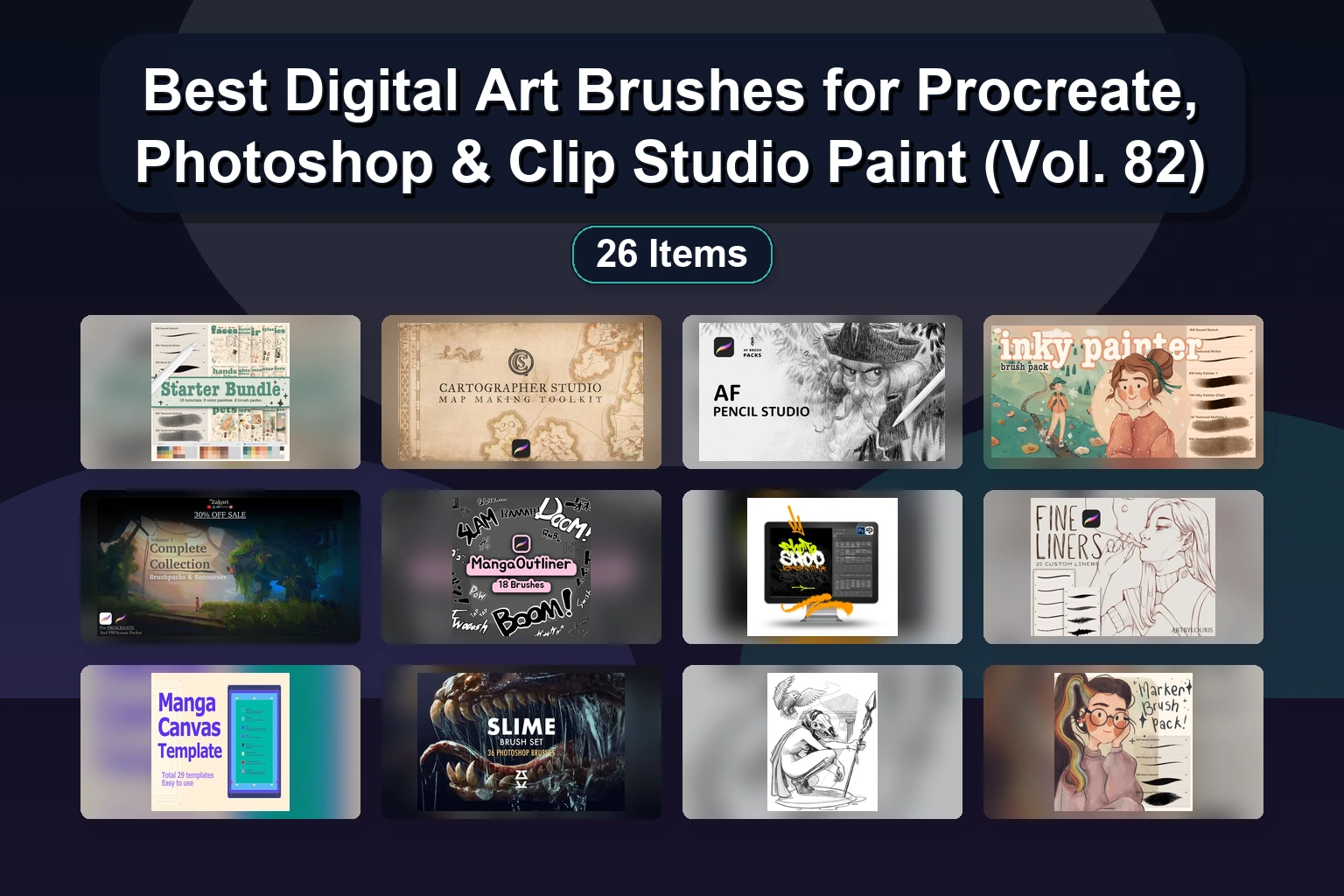 Ultimate Brush Collection for Procreate, Photoshop & Clip Studio Paint – Lettering, Lace & Anime Art Assets
