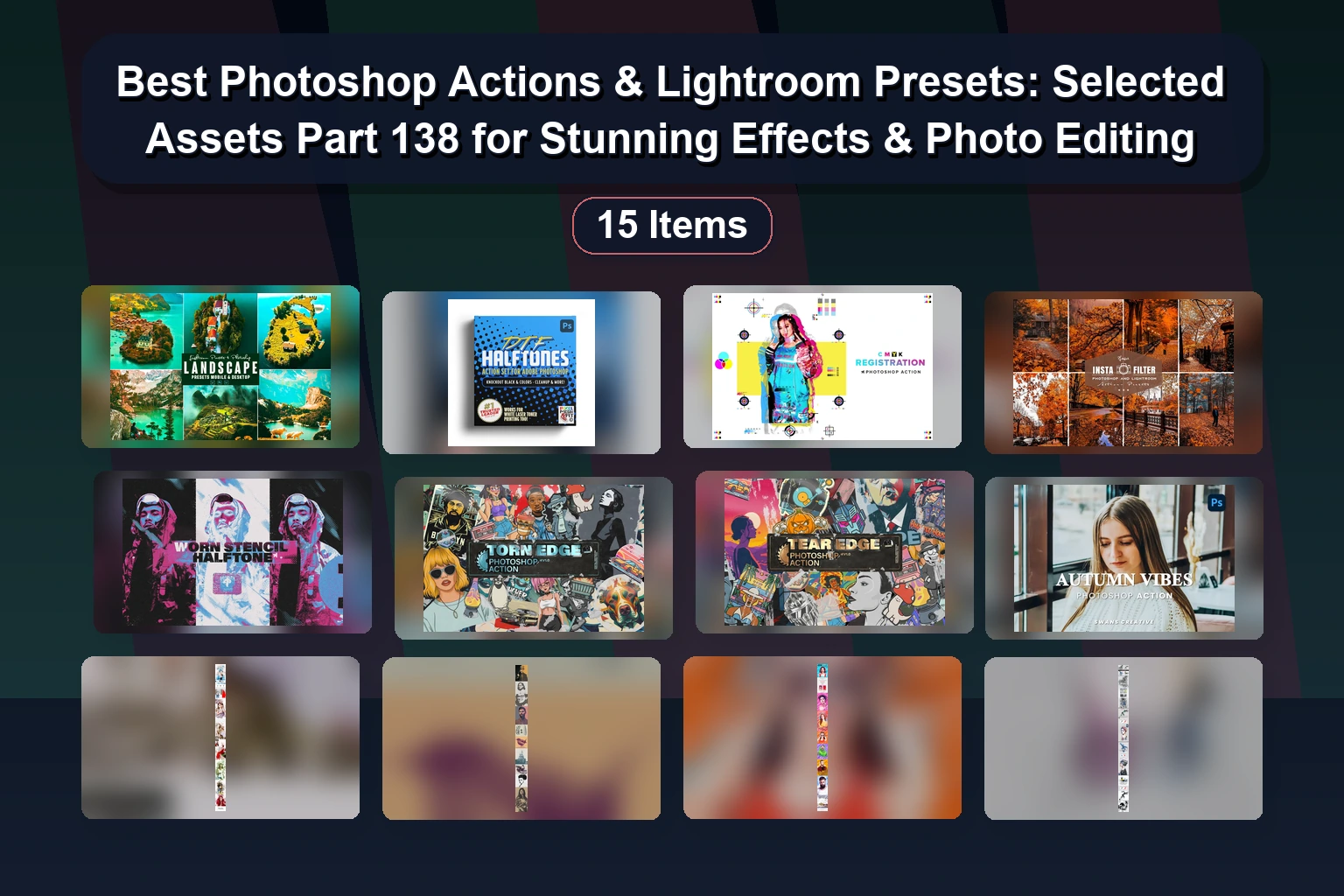 15 Creative Photoshop Actions & Brushes for Digital Painting, Photo Effects & Retouching