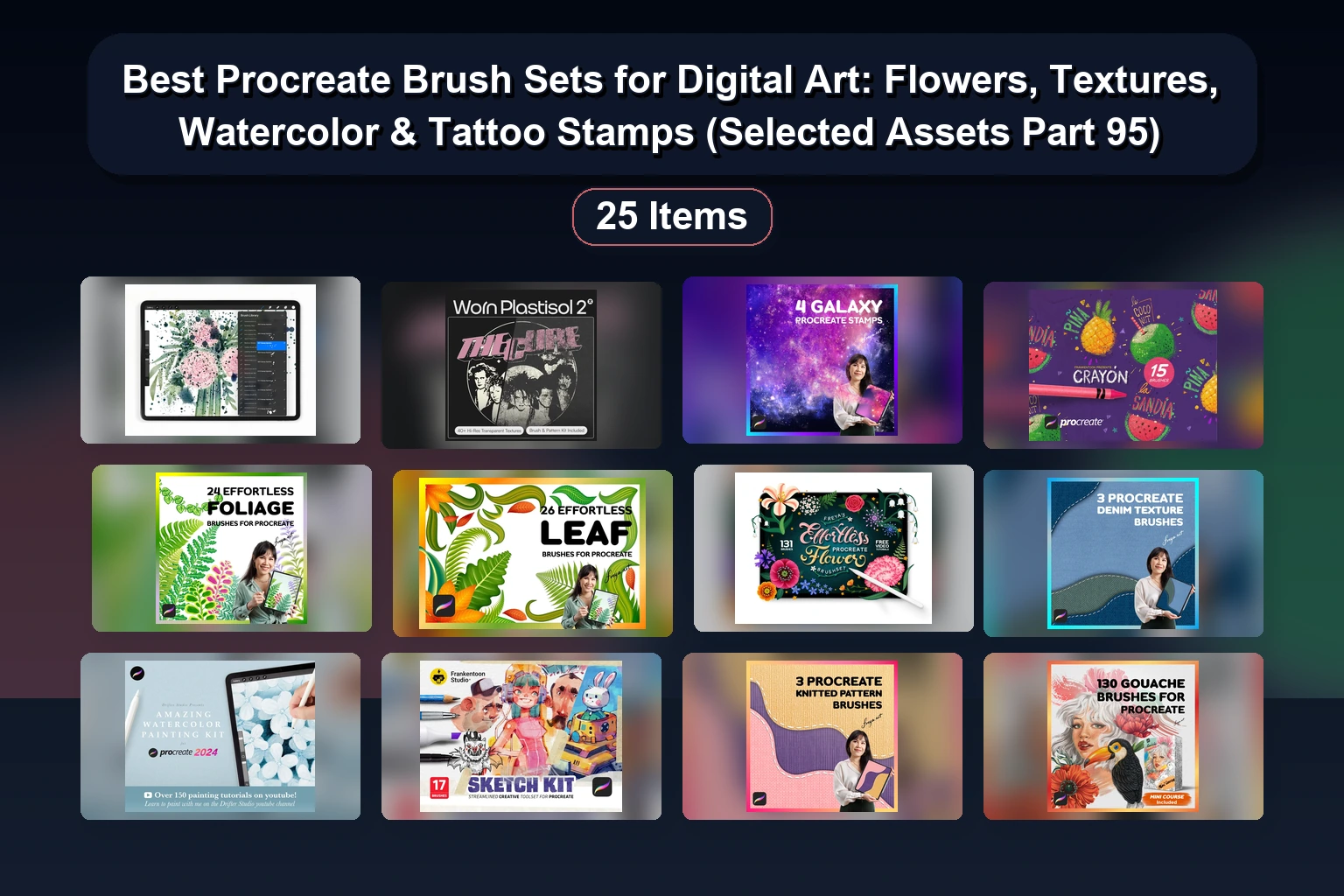 25 Best Procreate Brush Sets & Art Packs for Digital Painting, Sketching & Portraits (Selected Assets Part 94)
