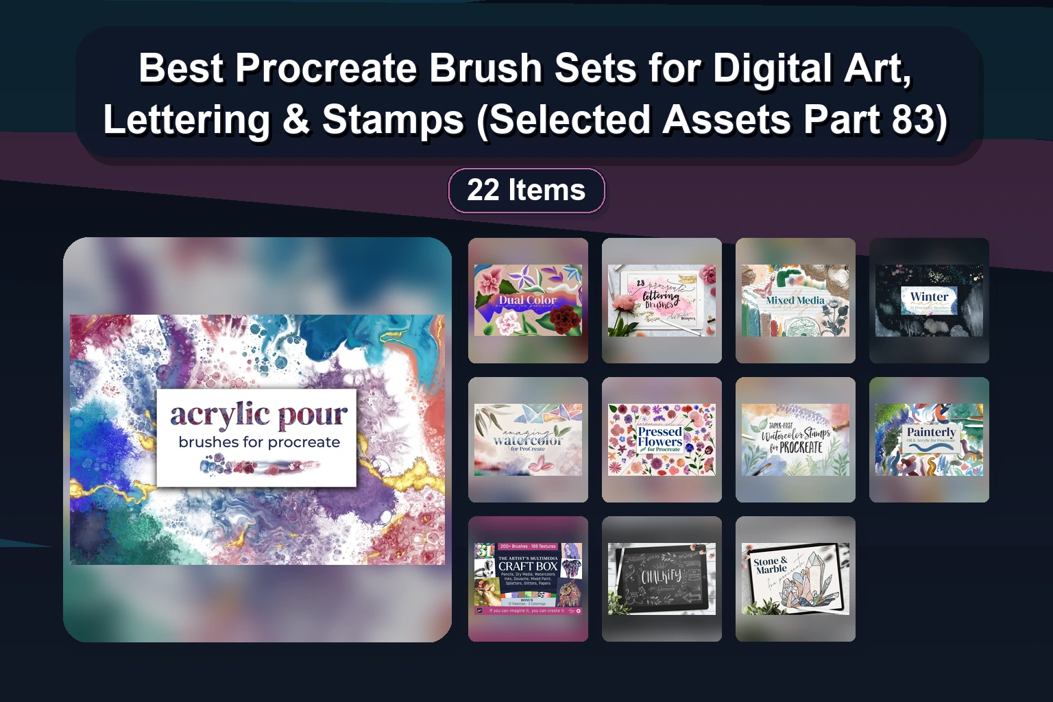 Procreate & Clip Studio Paint Brush Collection: Pen Mimics, Watercolors, Textures & Comic Tools (Selected Assets Part 82)