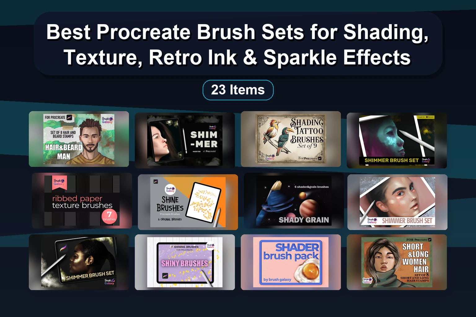 18 Procreate Brush Sets for Watercolor, Portraits, Pixels & More (Vol. 28)