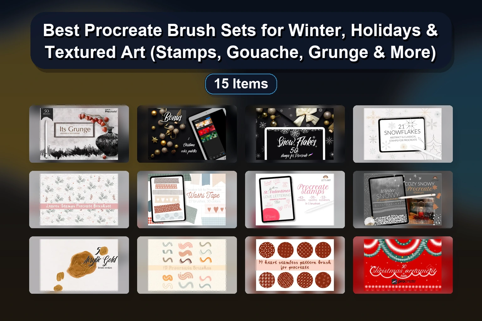 Ultimate Digital Art Toolkit: Brushes, Textures & Frames for Procreate & Photoshop (Selected Assets Part 214)