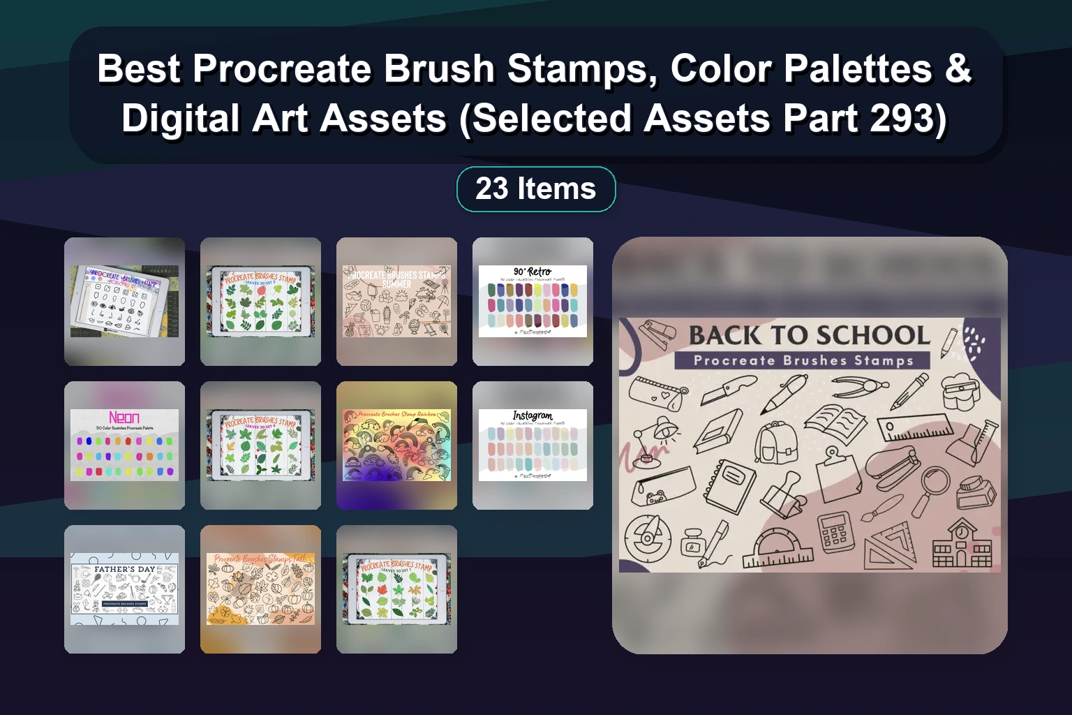 Best Procreate Brush Stamps, Color Palettes & Digital Art Assets (Selected Assets Part 293)