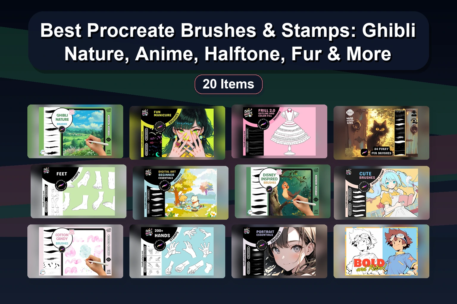 Digital Art Essentials: Procreate Brushes, Color Swatches & Texture Packs for Illustrators