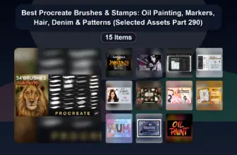 Best Procreate Brushes & Stamps: Oil Painting, Markers, Hair, Denim & Patterns (Selected Assets Part 290)