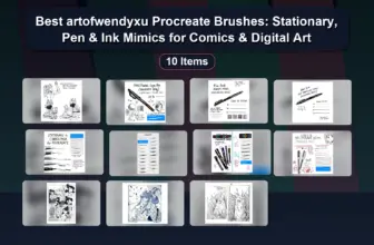 Best artofwendyxu Procreate Brushes: Stationary, Pen & Ink Mimics for Comics & Digital Art