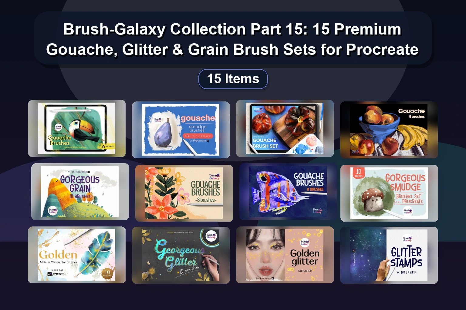 Ink & Stamp Brush Collection for Procreate: Lashes, Retro, Ink Wash & Texture Brushes Part 12
