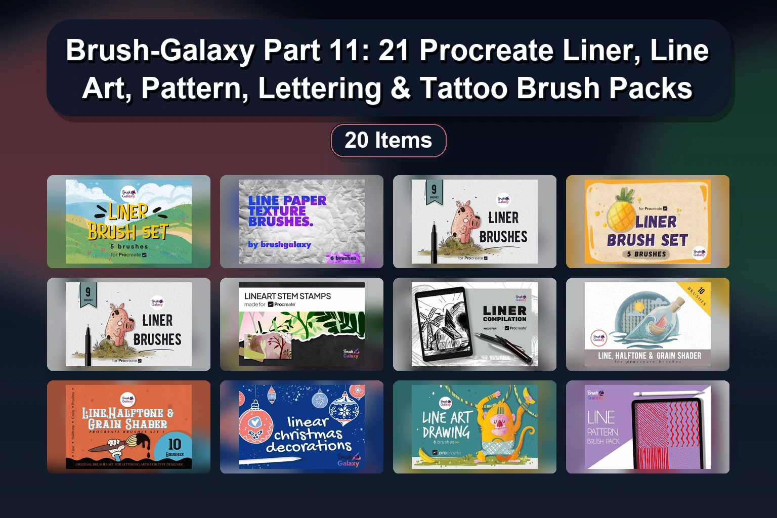 Premium Procreate Brush Sets for Manga, Markers, Hair & Tattoo Art – brush-galaxy Collection Part 10