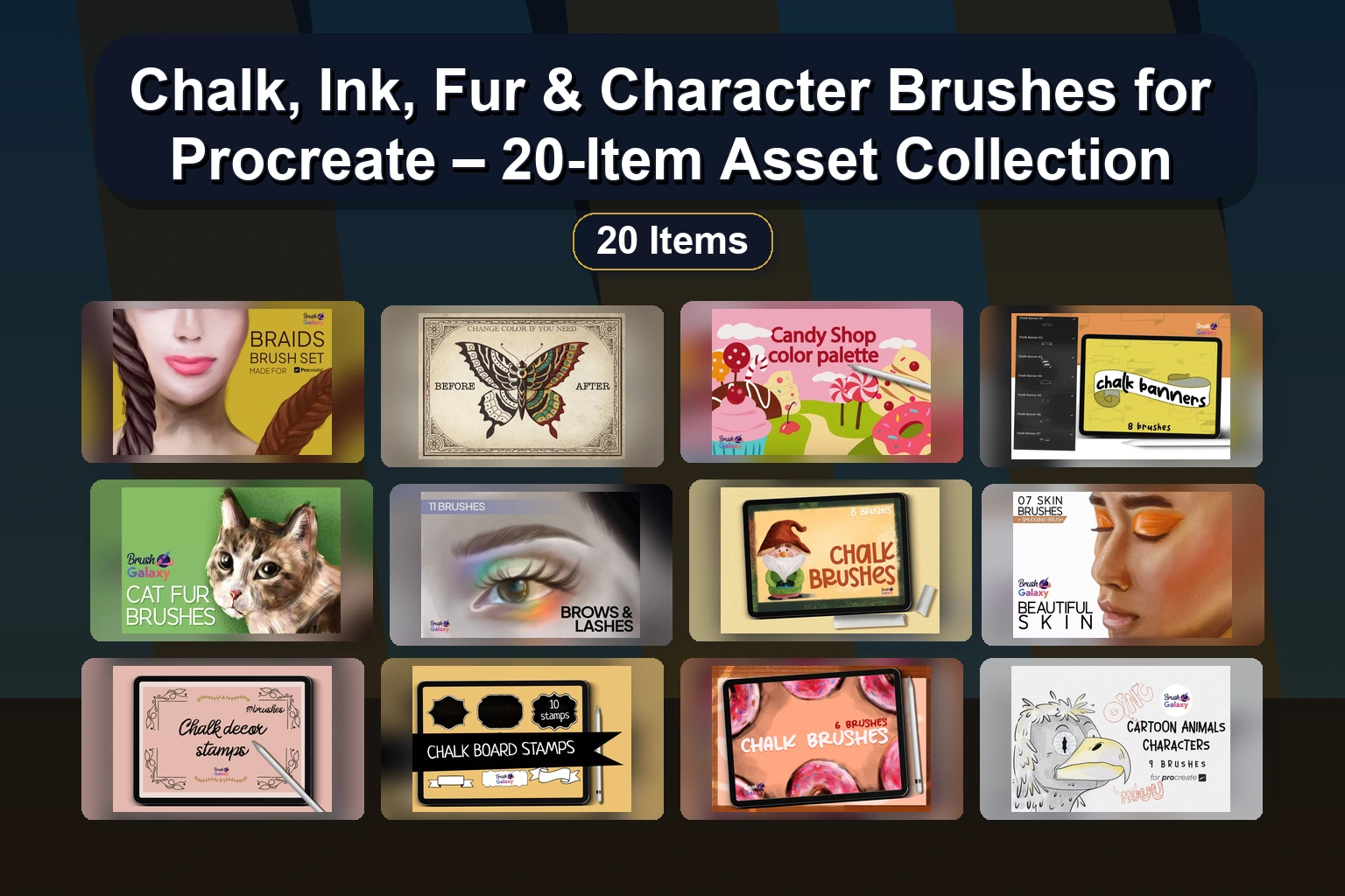 Ultimate Procreate Brush Collection: Ballpoint, Watercolor, Fur, Comic & Texture Brushes