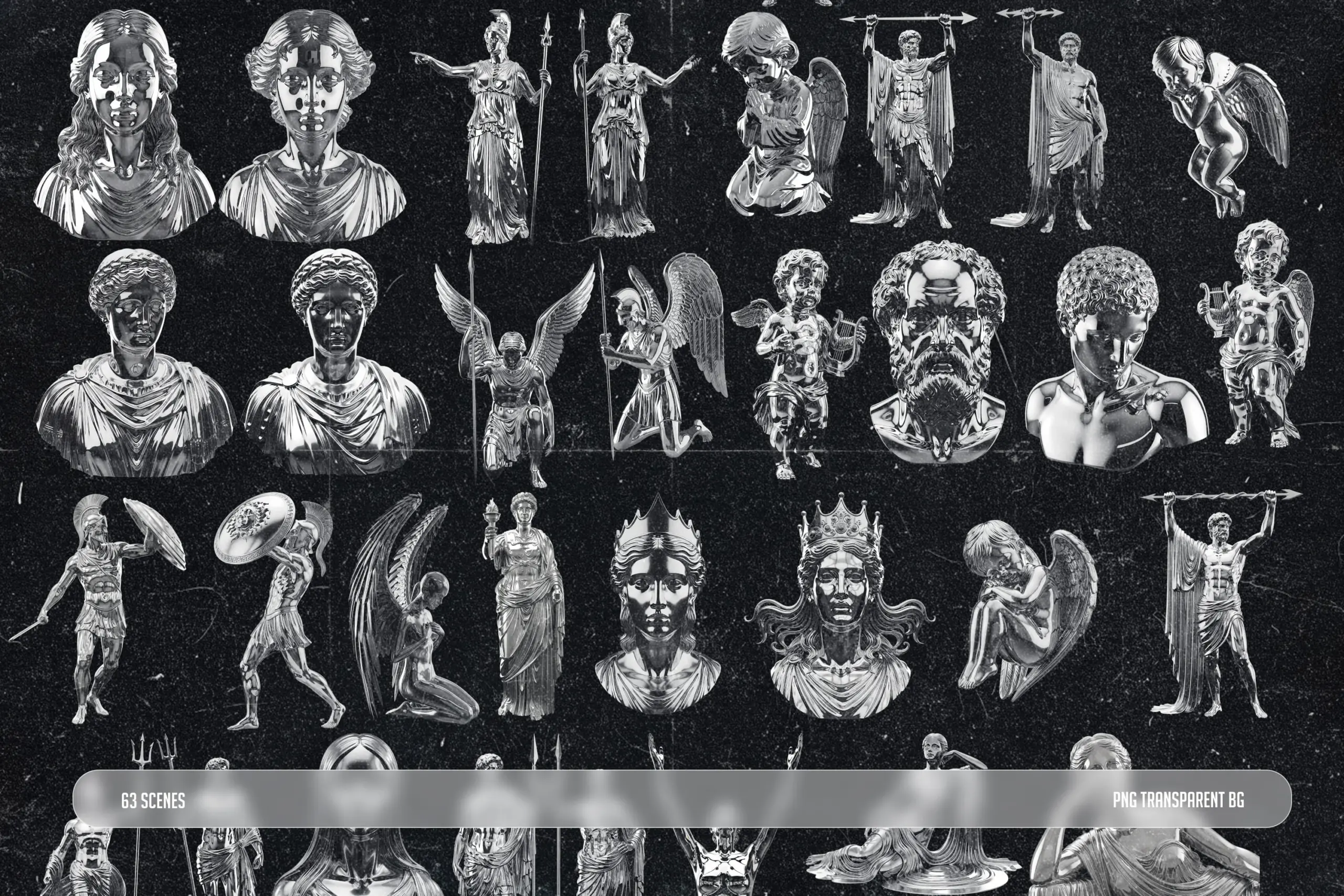Chromatic Metal Statue PNG Collection 8 Chromatic Metal Statue PNG Collection - Image 8