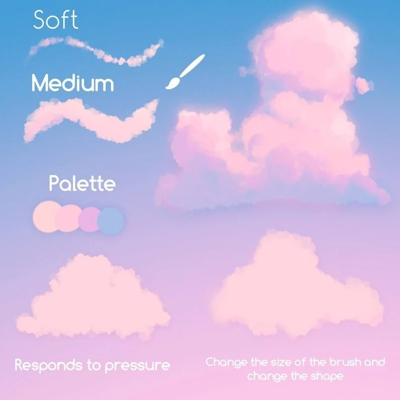 Procreate Clouds brush pack for anime & manga | Brushes for iPad, Clouds brushes, Stars brushes, Constellation brushes 4 Procreate Clouds brush pack for anime & manga | Brushes for iPad, Clouds brushes, Stars brushes, Constellation brushes - Image 4