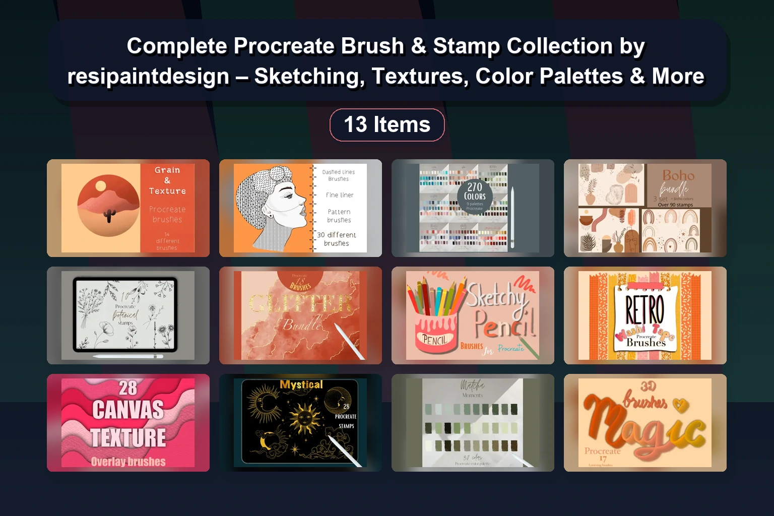 Unlock Your Creativity: 100+ Stipple, Drip, Lip Print, Spray Paint, Smoke & Scribble Photoshop & Procreate Brushes by Resourceboy