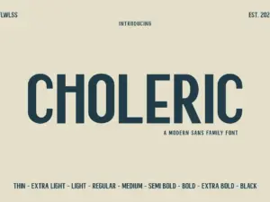 Choleric – Modern Sans Serif Family
